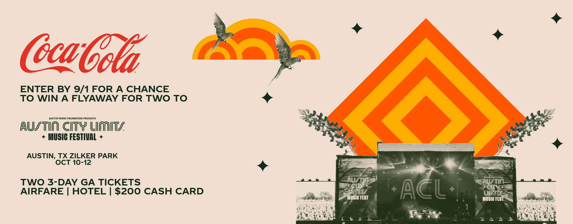 The Coca-Cola Illinois Festival Flyaway Sweepstakes Header image