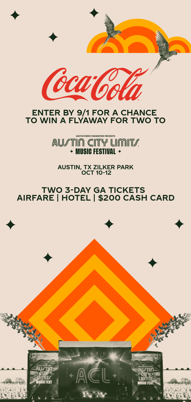 The Coca-Cola Illinois Festival Flyaway Sweepstakes Header image